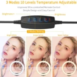 10-inch dimmable LED ring light kit with phone holder and tripod