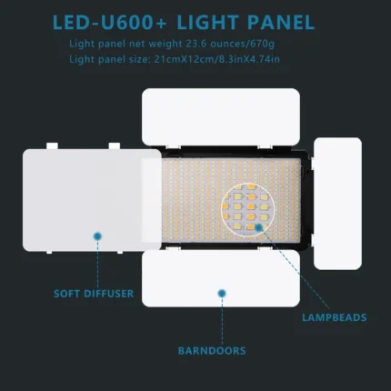 LED-U600+ Bi-Color Dual Video Light Kit for photography