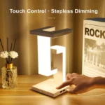 Levitating LED desk lamp with wireless charging and USB ports