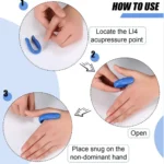 Blue acupressure hand clip on LI4 point