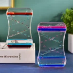 Liquid motion bubbler sensory timer for relaxation and desk decor