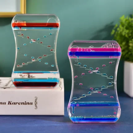 Liquid motion bubbler sensory timer for relaxation and desk decor