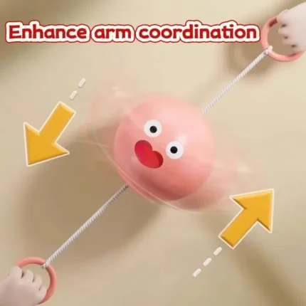 Kids luminous pull string flying ball coordination toy