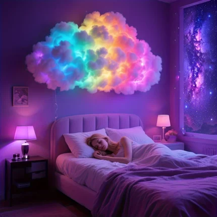 Luminous RGB cloud lamp wall decor for bedroom ambiance
