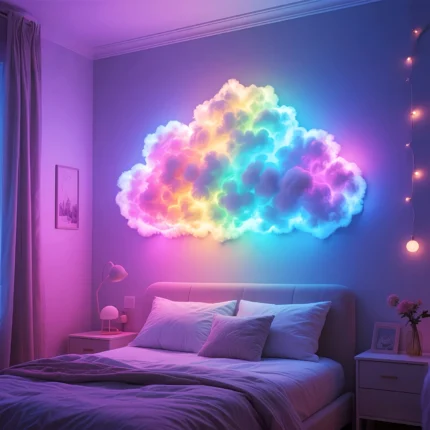 Luminous RGB cloud lamp wall decor for bedroom ambiance