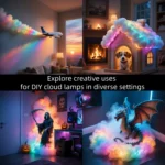 Luminous RGB cloud lamp wall decor for bedroom ambiance
