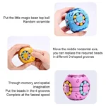 Magic bean fidget puzzle sphere toy in multiple colors