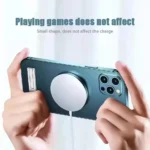 Slim magnetic foldable phone kickstand attached to smartphone