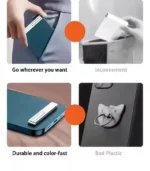Slim magnetic foldable phone kickstand attached to smartphone