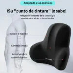 Ergonomic memory foam lumbar support cushion for office and car.