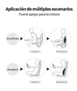 Ergonomic memory foam lumbar support cushion for office and car.