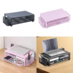 Multi-tier mesh desk organizer and monitor stand with drawers