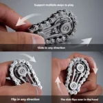 Metal bike chain fidget toy in silver, gold, and gunmetal