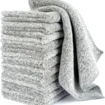 Grey microfiber cleaning cloths 50-pack, ultra-soft for car detailing and home