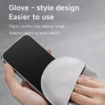 Microfiber cleaning cloth with finger pocket for screen and lens