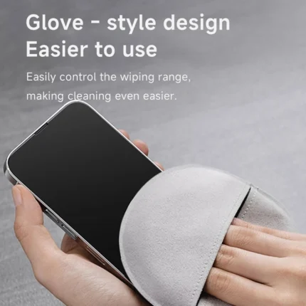 Microfiber cleaning cloth with finger pocket for screen and lens