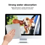 Reusable microfiber cleaning cloth for screens and lenses