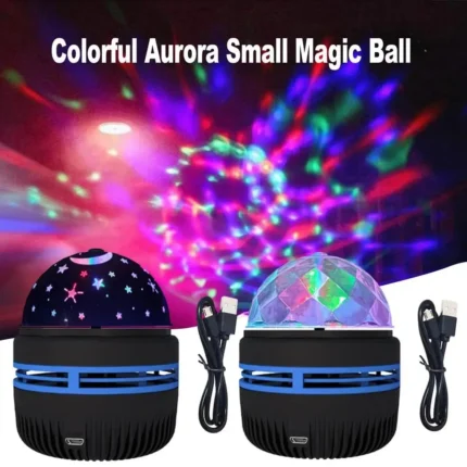USB voice activated mini disco ball and star projector