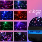 USB voice activated mini disco ball and star projector