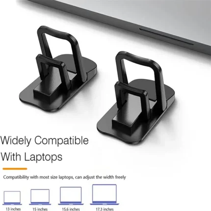 Foldable adhesive mini laptop stand for ergonomic angle and cooling