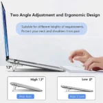Foldable adhesive mini laptop stand for ergonomic angle and cooling