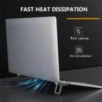 Foldable adhesive mini laptop stand for ergonomic angle and cooling