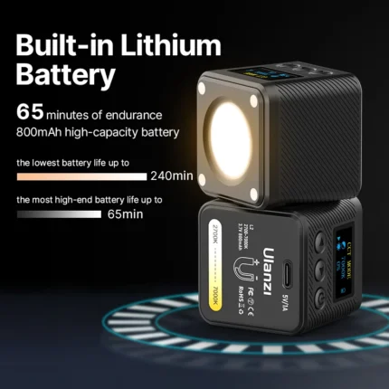 Compact magnetic LED video light for photography