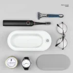 Compact ultrasonic cleaner for jewelry, glasses, and personal items