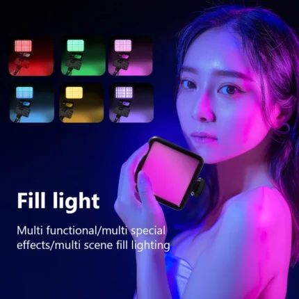 Mini RGB LED video light for camera and smartphone