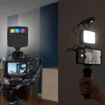 Mini RGB LED video light for camera and smartphone