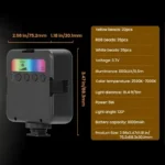 Mini RGB LED video light for camera and smartphone