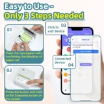 Compact white mini thermal sticker and label printer