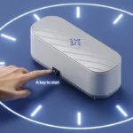 Compact ultrasonic cleaner for jewelry, eyeglasses, watches, and small items