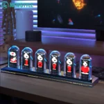 Modern IPS Nixie tube clock displaying time and weather