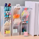 Modular multi-compartment desk organizer for pens and makeup brushes