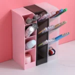 Modular multi-compartment desk organizer for pens and makeup brushes