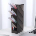 Modular multi-compartment desk organizer for pens and makeup brushes
