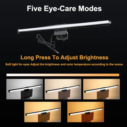 Monitor light bar with RGB and CCT for eye-care