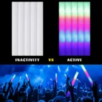 Multi-color LED foam glow stick at a lively party event