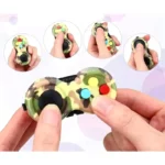 Multi-function fidget toys with buttons, joysticks, and spinner mechanisms
