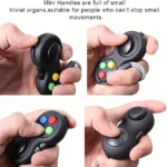Multi-function fidget toys with buttons, joysticks, and spinner mechanisms