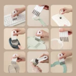 Multi-head crevice cleaning brush for keyboards and bottles