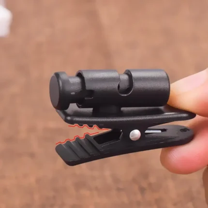 Black Multi-Purpose Clip with 360° Rotation and Cable Management