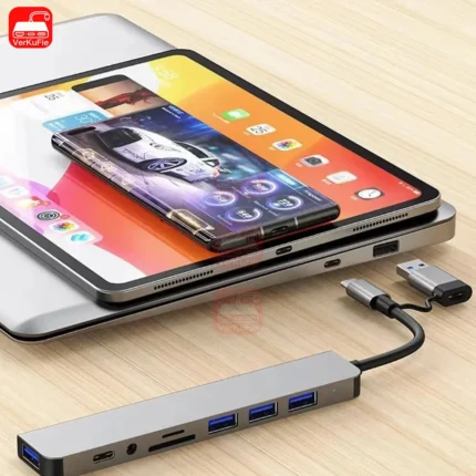 7-in-1 USB-C & USB-A Multiport Hub with SD TF Card Reader