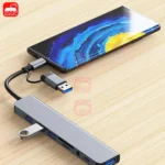 7-in-1 USB-C & USB-A Multiport Hub with SD TF Card Reader