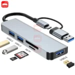 7-in-1 USB-C & USB-A Multiport Hub with SD TF Card Reader