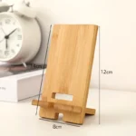 Natural bamboo phone stand with cable management for desk