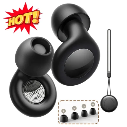 Noise reducing sleep earplugs with carrying case and ear tips