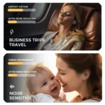Noise reducing sleep earplugs with carrying case and ear tips