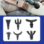 Percussion massage gun heads for deep tissue muscle recovery